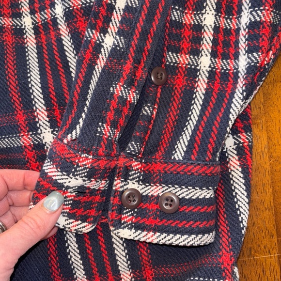 Duluth Trading Co Men's heavyweight blanket Red Plaid shirt never worn - Picture 5 of 7